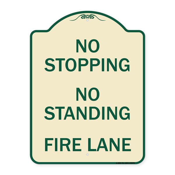 Signmission No Stopping No Standing Fire Lane Heavy-Gauge Aluminum Architectural Sign, 24" x 18", TG-1824-23575 A-DES-TG-1824-23575 - main